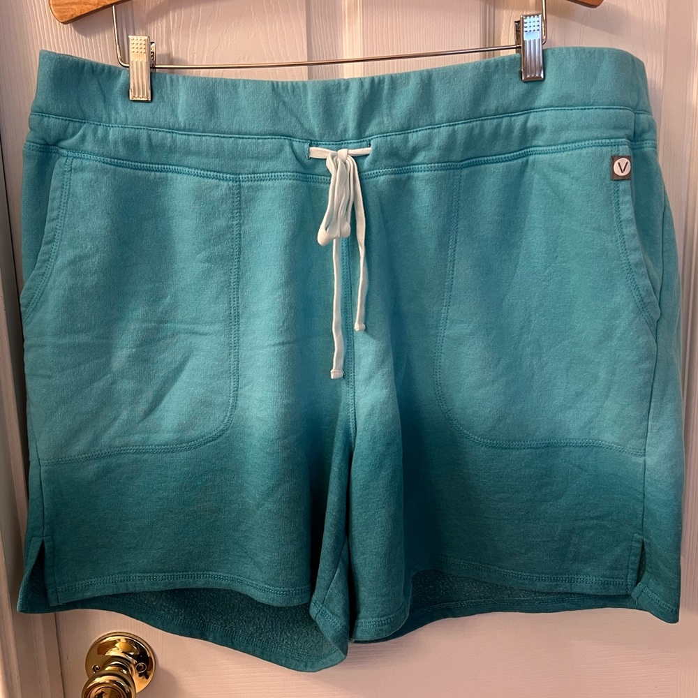 LIVI Aqua Teal Ombré Drawstring Terry Cloth Shorts Sz 18/20